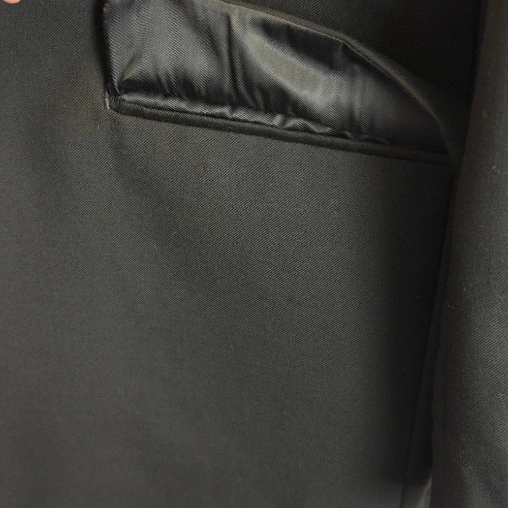 Calvin Klein Mens 50R Black Wool Suit Jacket Blazer Formal Classic fit 2 Button